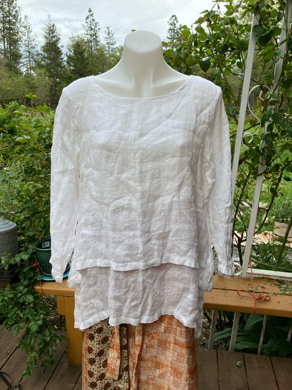 100% linen layered Audrey top lightweight by crown linen designs, Ukraine medium